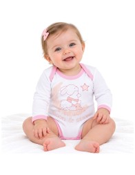 Set of 2 long-sleeve warm cotton baby bodysuits – AF36 – Ellepi