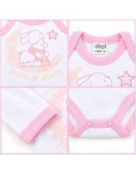 Set of 2 long-sleeve warm cotton baby bodysuits – AF36 – Ellepi