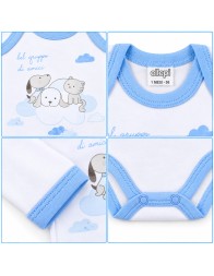 Set of 2 long-sleeve warm cotton baby bodysuits – AF36 – Ellepi