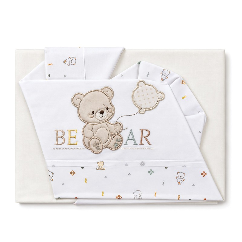 Cradle and Pram Sheets Set - Teddy...