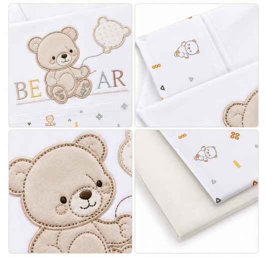 Cradle and Pram Sheets Set - Teddy Bear EC2258 - Bruco Bruco 2