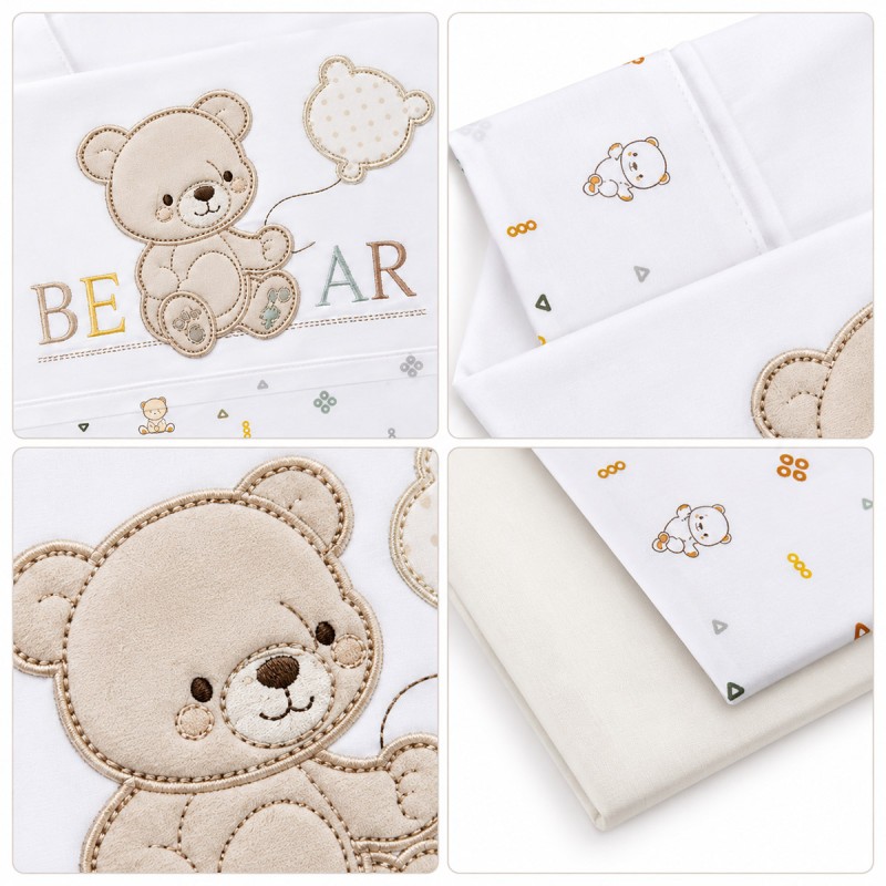 Cradle and Pram Sheets Set - Teddy...