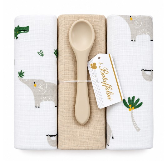 Muslin Gauze Squares I Batuffolini 70x70 cm with spoon 2