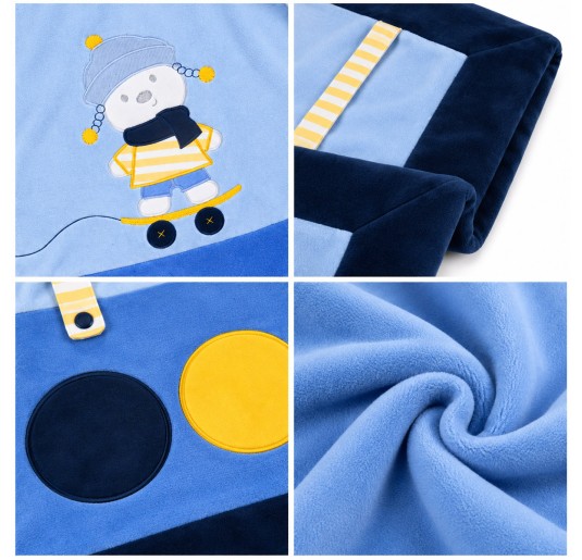 Bidibimbo padded chenille crib blanket 75x95 cm 2