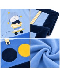 Bidibimbo chenille crib blanket with embroidered puppy