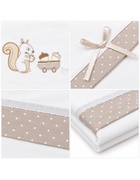 Baby Cot Flannel Sheet Set with Embroidered Squirrel – FLL255 – Mio Piccolo