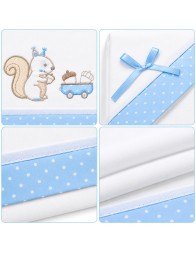 Baby Cot Flannel Sheet Set with Embroidered Squirrel – FLL255 – Mio Piccolo