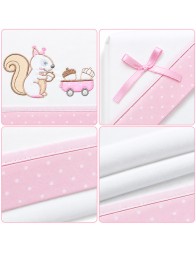 Set lenzuola lettino baby in flanella Scoiattolo ricamato - FLL255 - Mio Piccolo