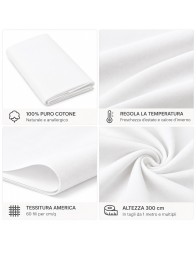 Fabric made of 100% pure cotton, 300 cm in height - White