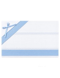 Complete cot and pram bedding set in pure cotton with Aida panel