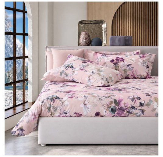 Dondi Home Lisa double duvet cover set in 200 TC cotton percale with floral pattern
