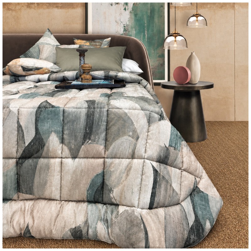 Letto matrimoniale con trapunta Aspen Dondi Home dalla fantasia jacquard materica