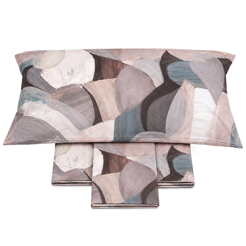 Set lenzuola raso 300TC matrimoniale Aspen Dondi Home, completo 4 pezzi