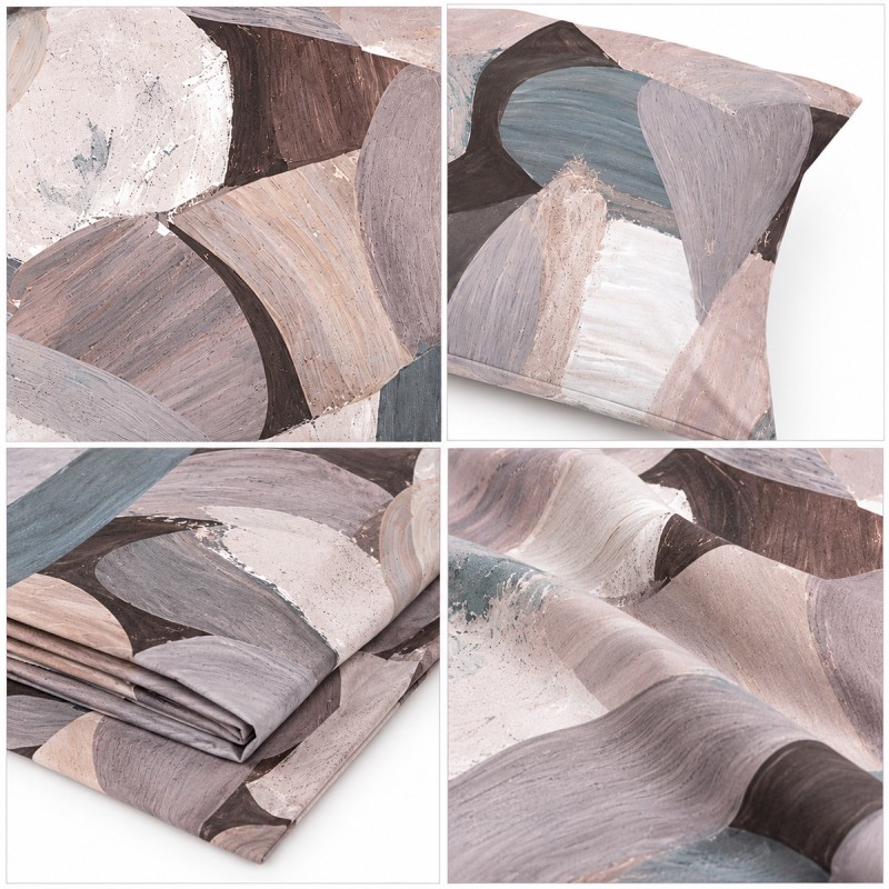 Close-up of smooth 300 TC cotton sateen with coordinated jacquard-effect pattern