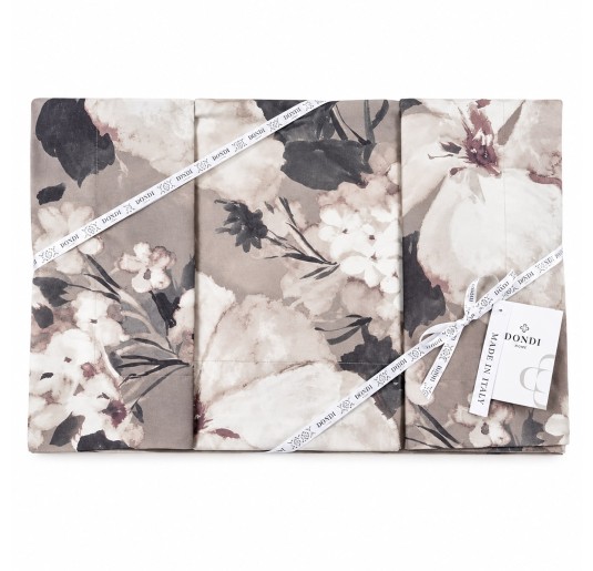 Elegant double bedroom featuring Ambra floral bedding with a plain fitted sheet 2