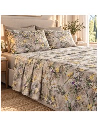 Lea – Digital Print Double Bed Sheet Set by Tessitura di Arconate
