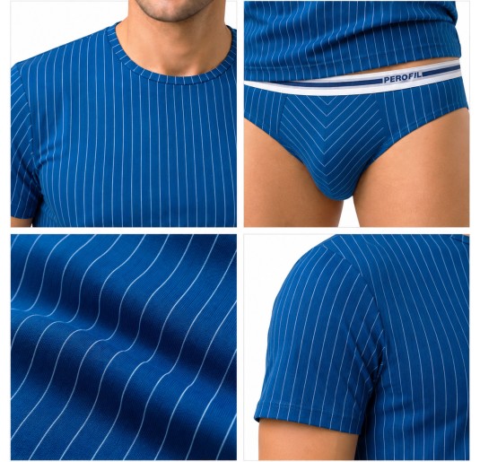 Bluette Pinstripe Men’s Underwear Set - 4Seasons - Perofil 2