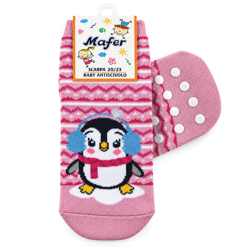 Children’s socks for barefoot walking at home with a gripped non-slip sole