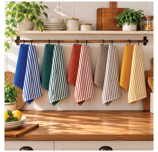 Set of 2 Terry Tea Towels 45x65 cm - Luna - S&G