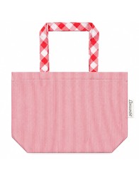 Borsa porta biancheria neonati Coccode' a righe rosse e bianche con manici a quadretti coordinati