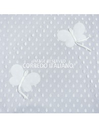 Elegant cotton and lace baby blanket detail