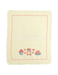 Asciugapiatti in tela puro lino ricamato a mano art. 001A