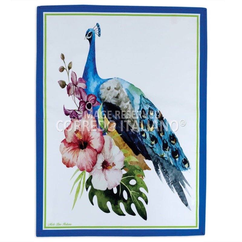 Peacock - dishtowel digital printed HD