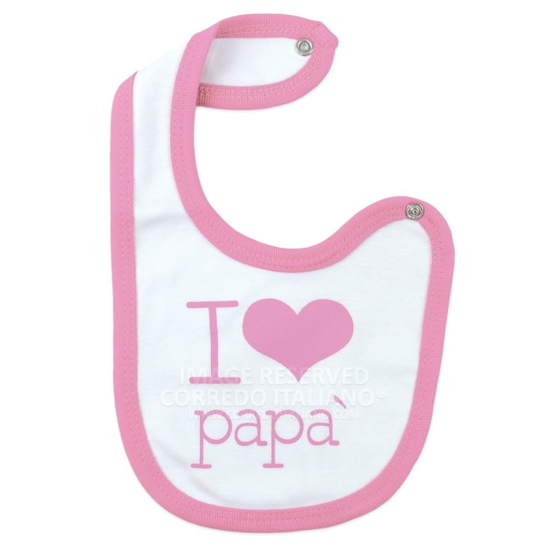 Bavetta I Love papà con chiusura clip art. TB281/2