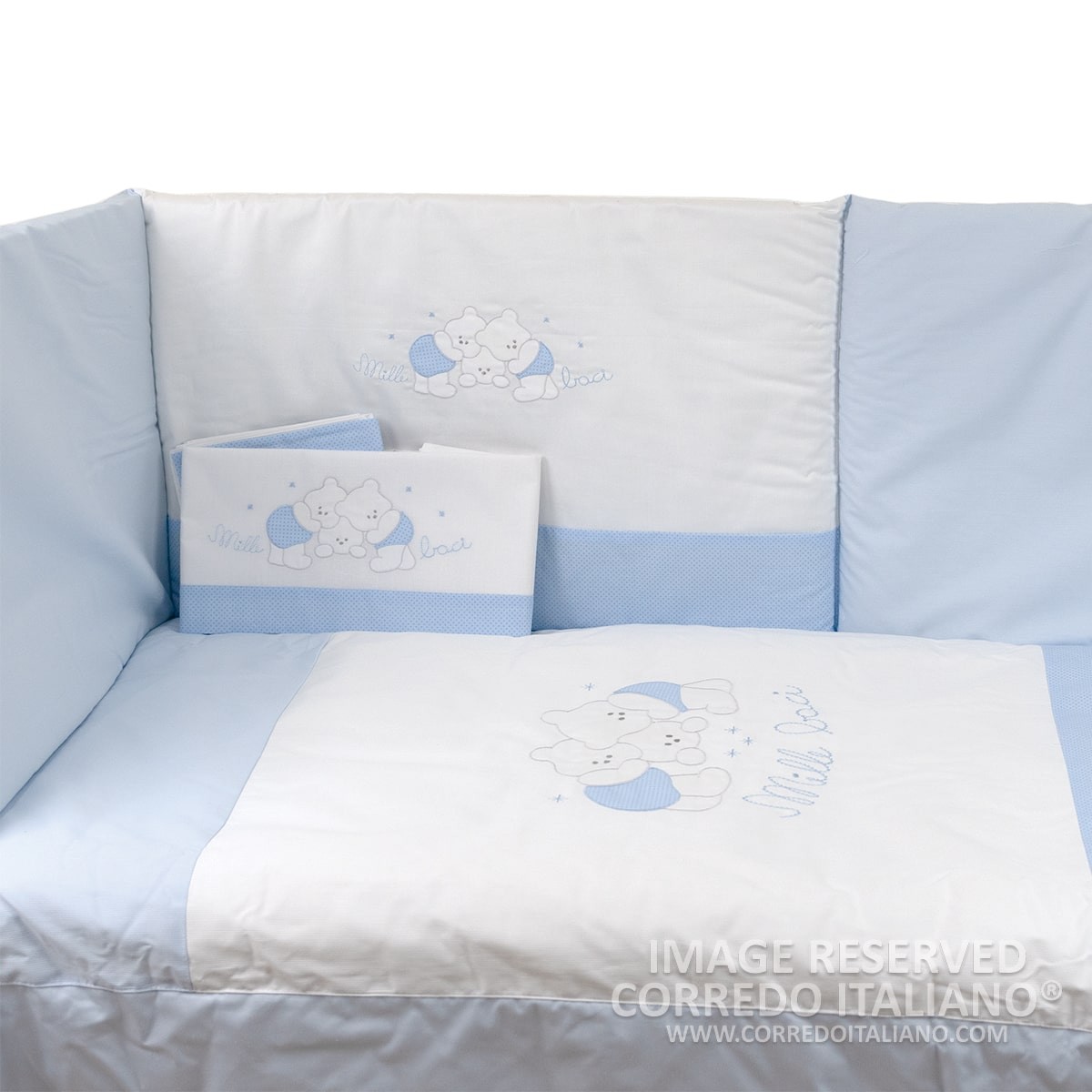blue cot bedding