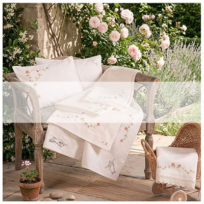 Hand embroidered cradle pram sheet sets